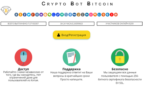 Лохотрон Crypto Bot Bitcoin отзывы