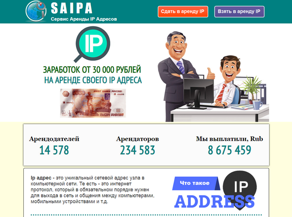 [Лохотрон] Сервис аренды IP адресов SAIPA отзывы