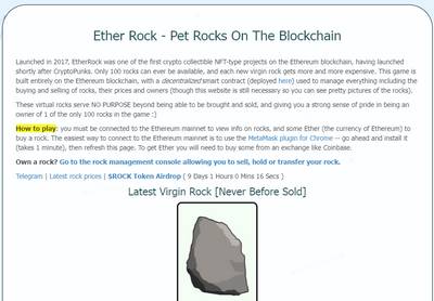 Ether Rock,Ether Rock отзывы,Ether Rock - Pet Rocks на блокчейне,Ether Rock - Pet Rocks On The Blockchain,etherrock.net,etherrock.net отзывы