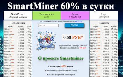 Smartminer.online — отзывы о проекте Smartminer